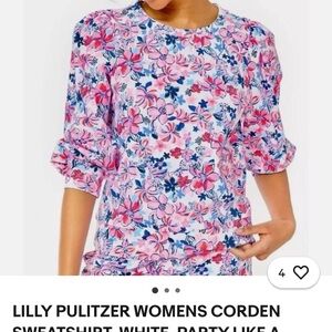 Lily Pulitzer Corden puff sleeve sweatshirt size size S